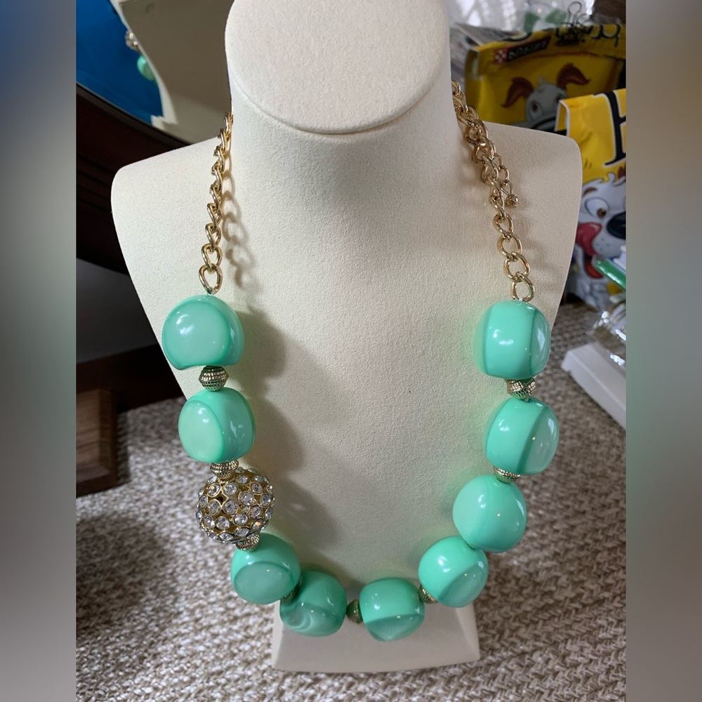 M Haskell Large Bead and Crystal Necklace